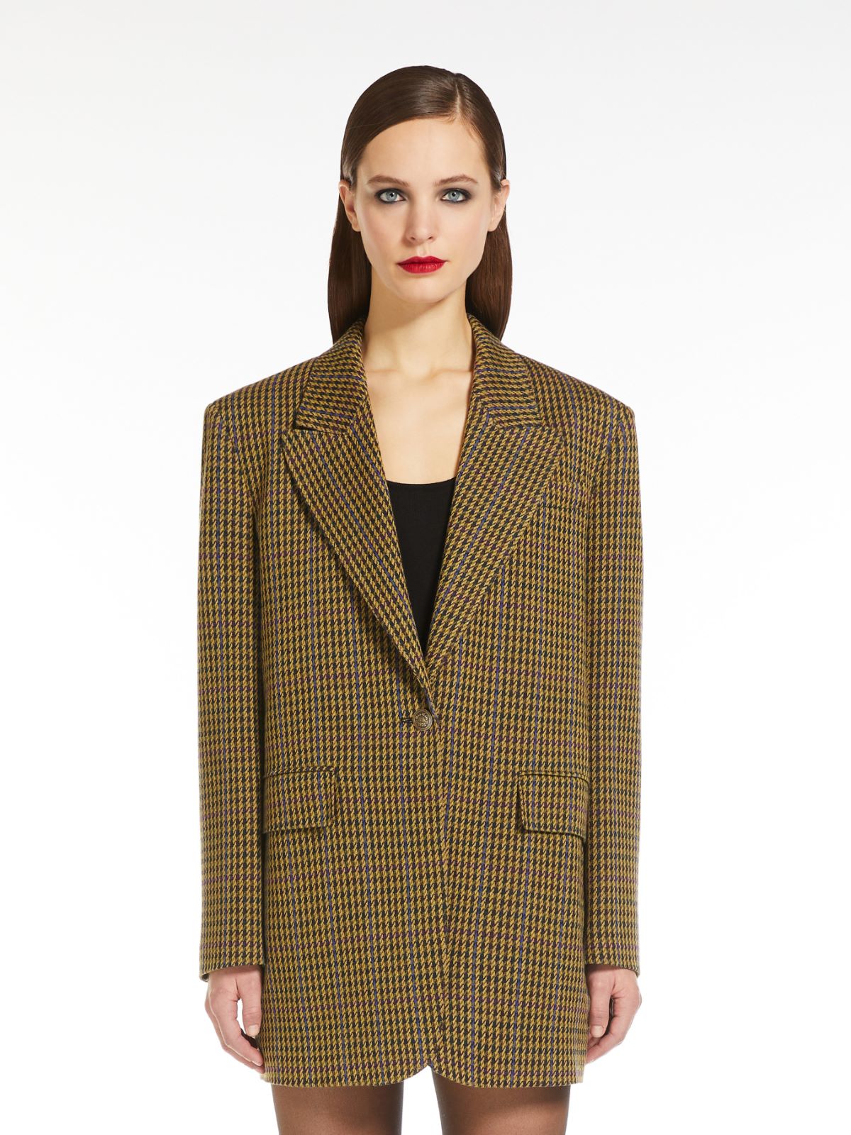 Oversize blazer in wool and cotton