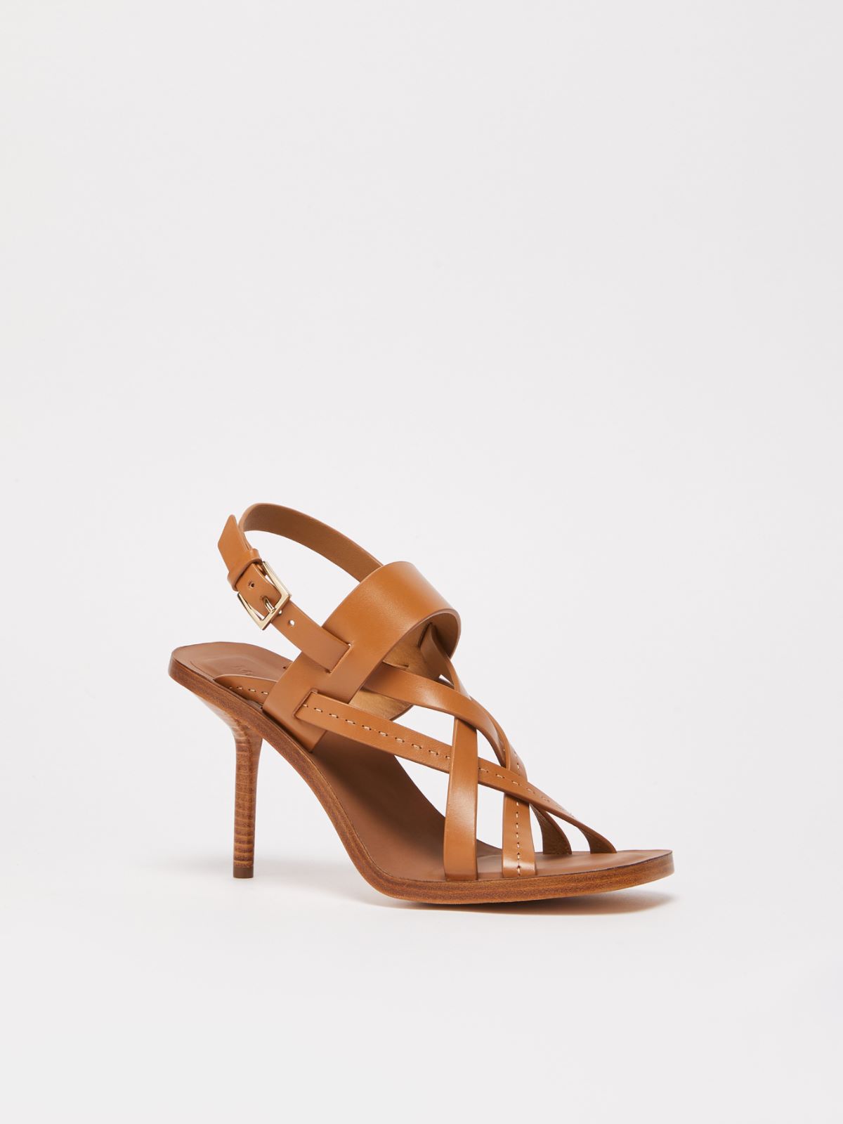 Leather cage sandals