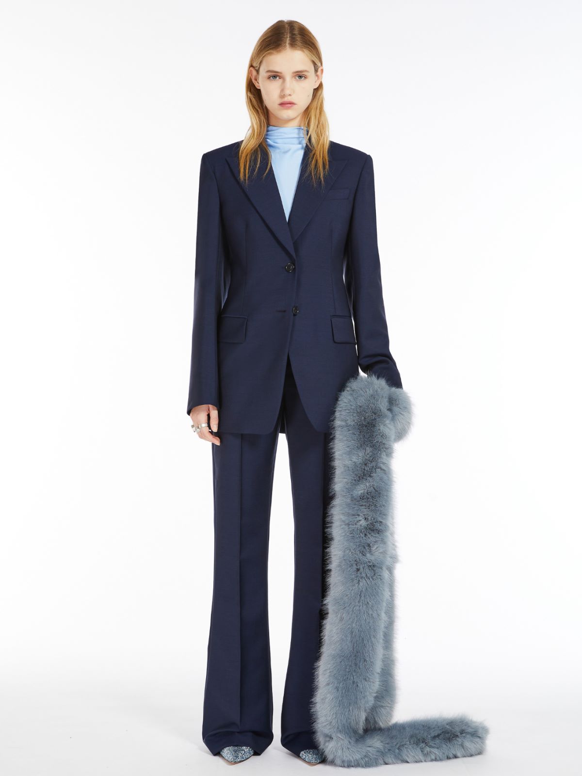 Flared slim-fit trousers