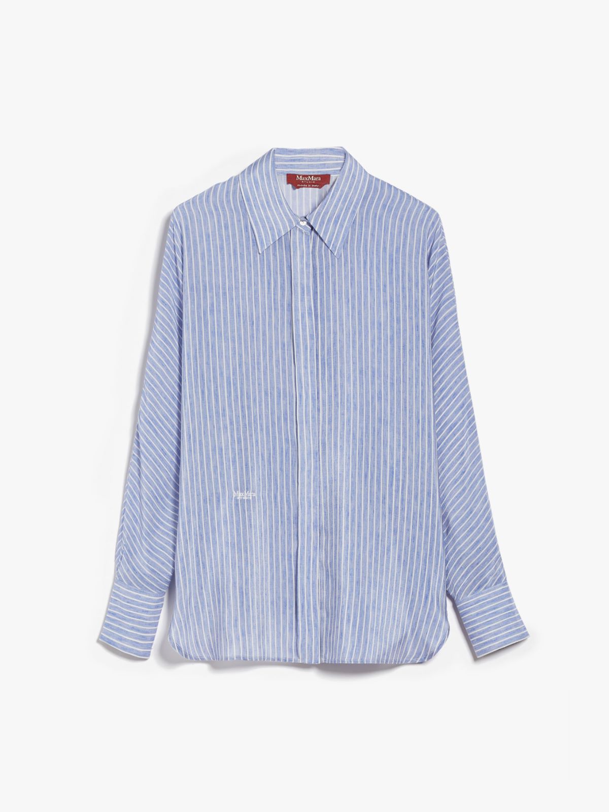 Silk shirt with embroidered logo