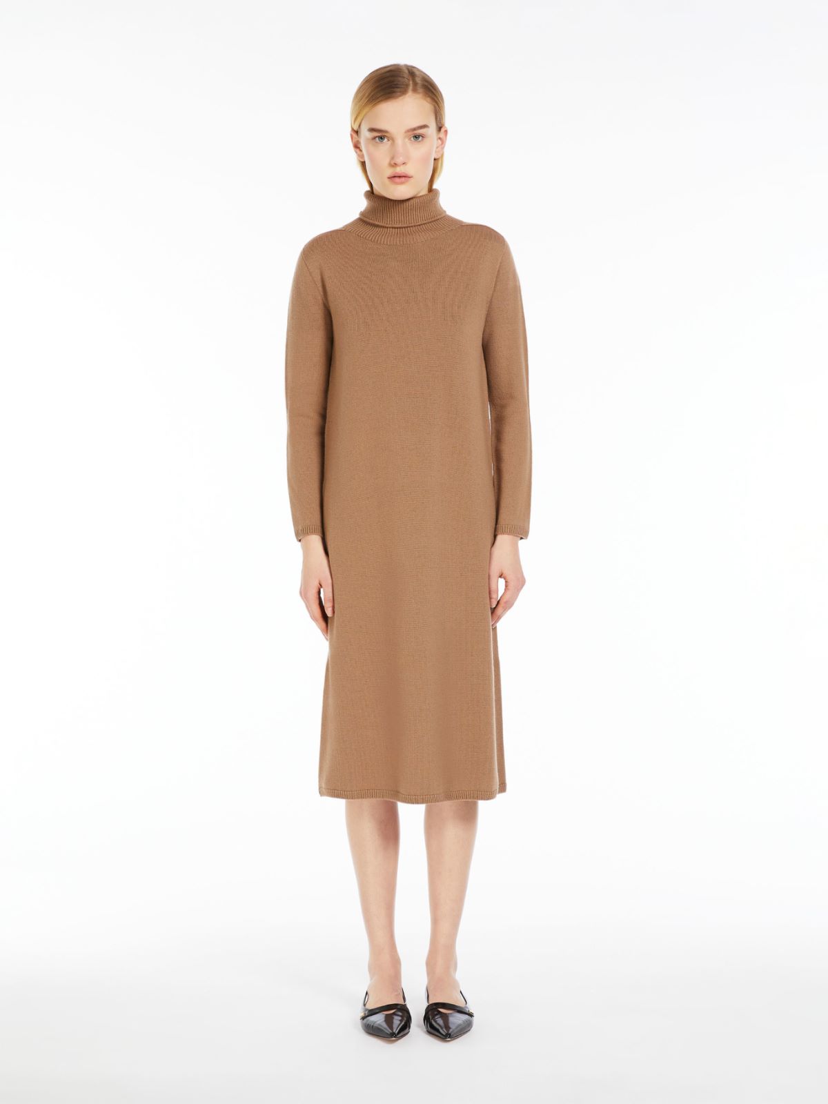 Wool polo-neck dress
