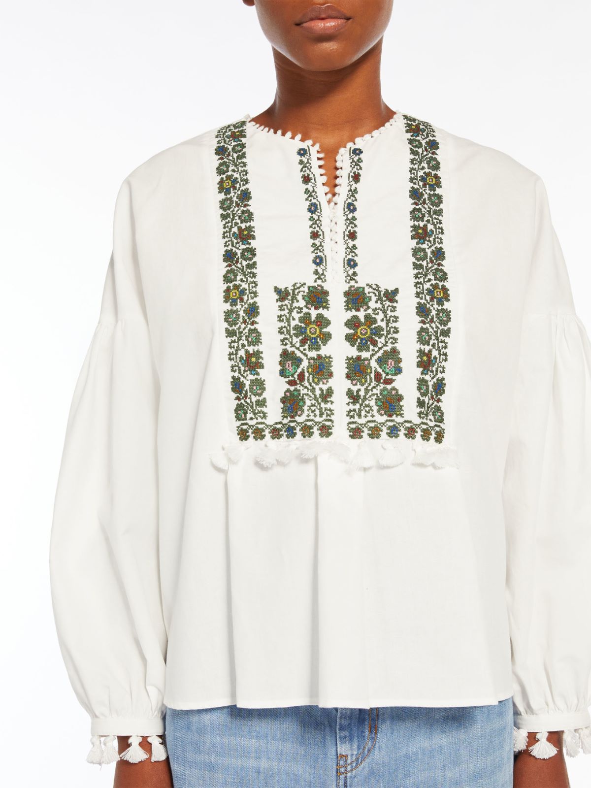 Cotton and linen canvas shirt