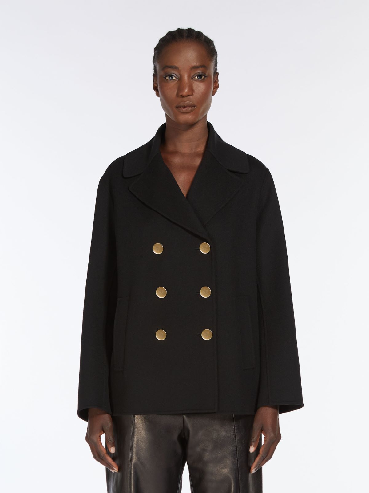 Short wool pea coat