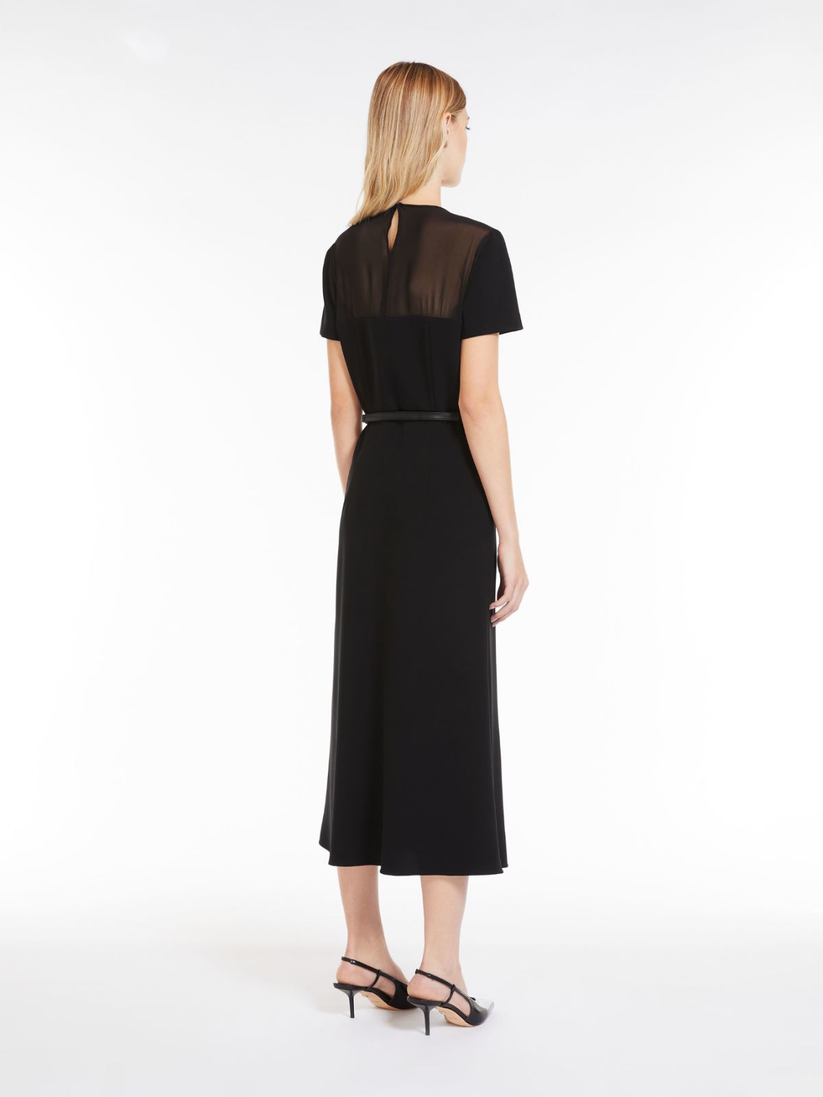 Cady dress with georgette inserts