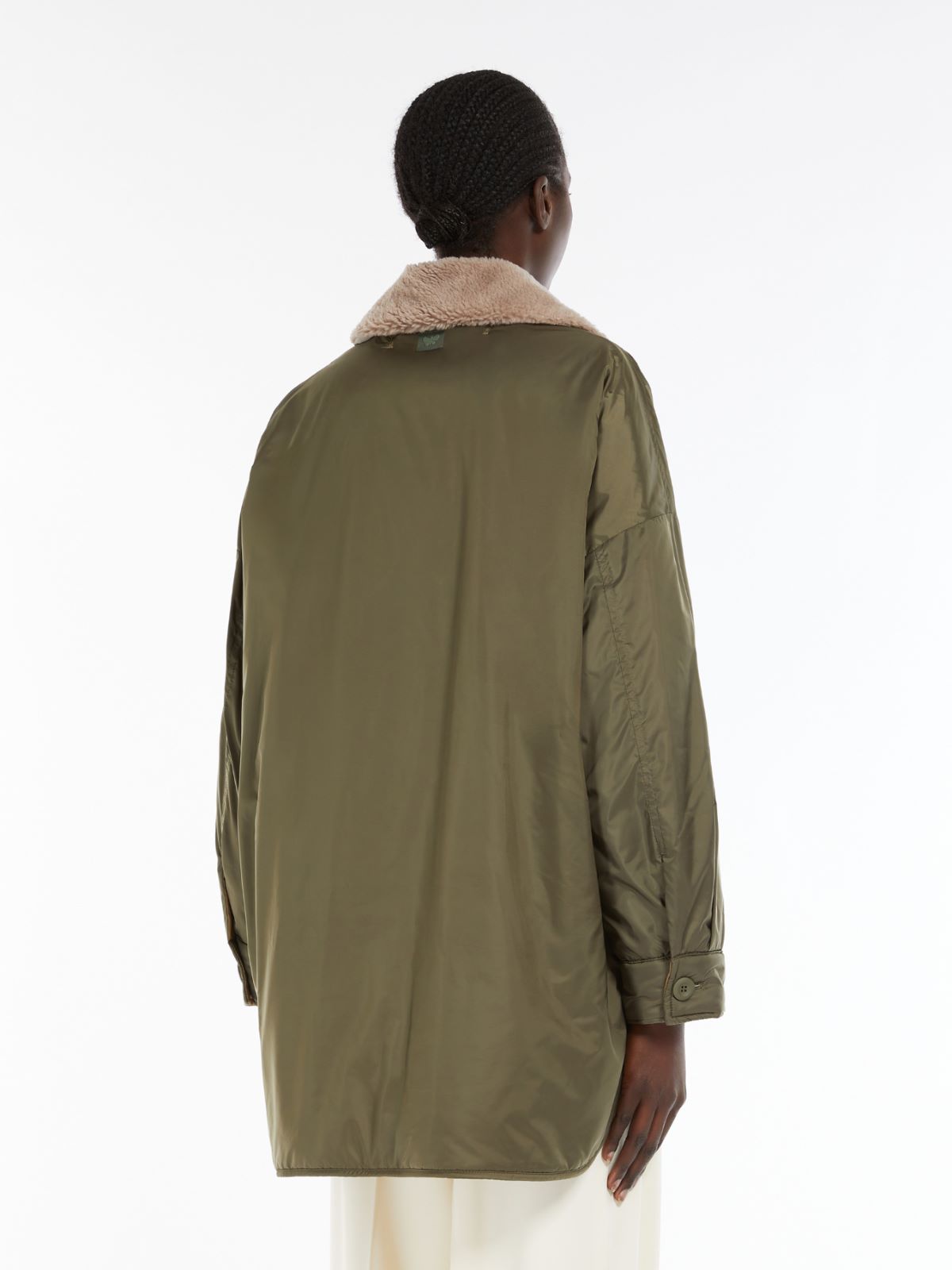 Reversible water-repellent canvas down jacket