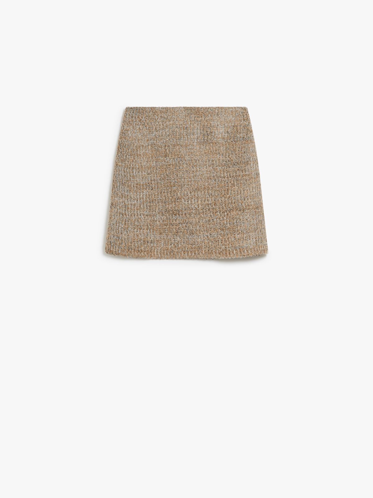 Mini skirt in knit fabric with rubber-coated yarn