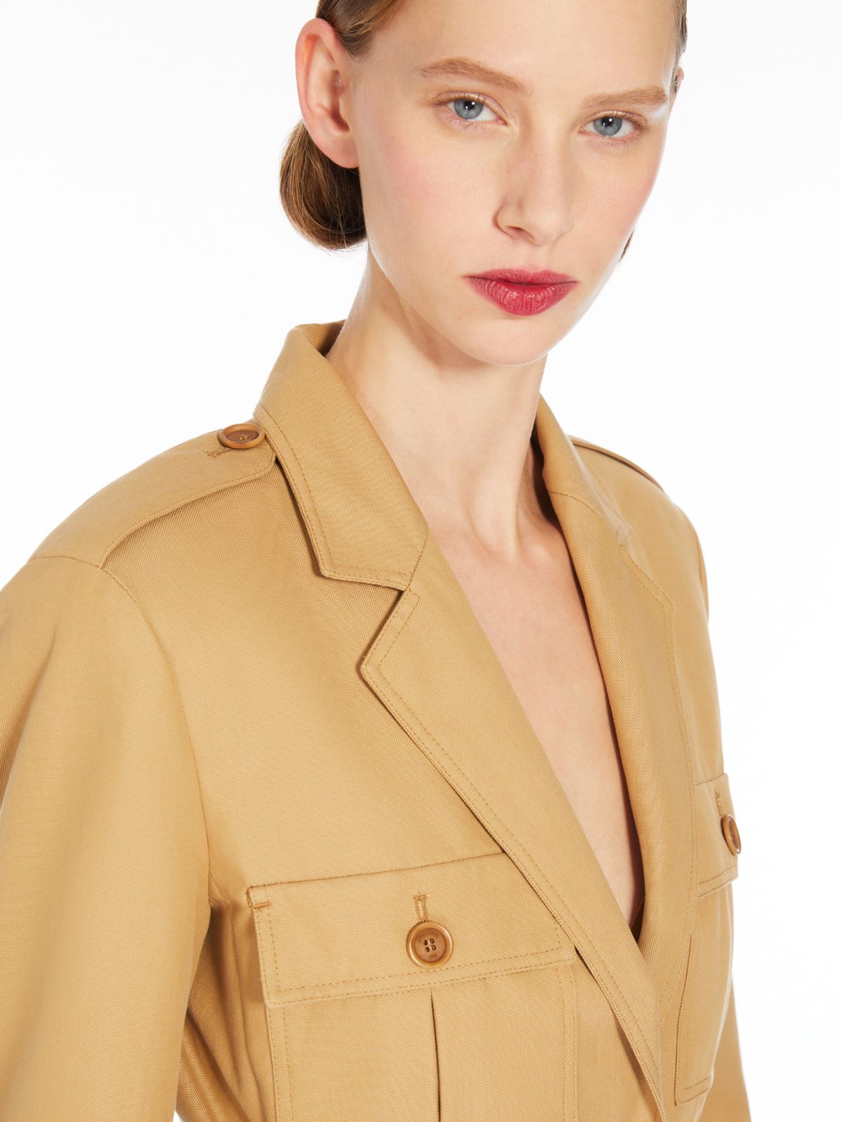 Water-repellent canvas safari jacket