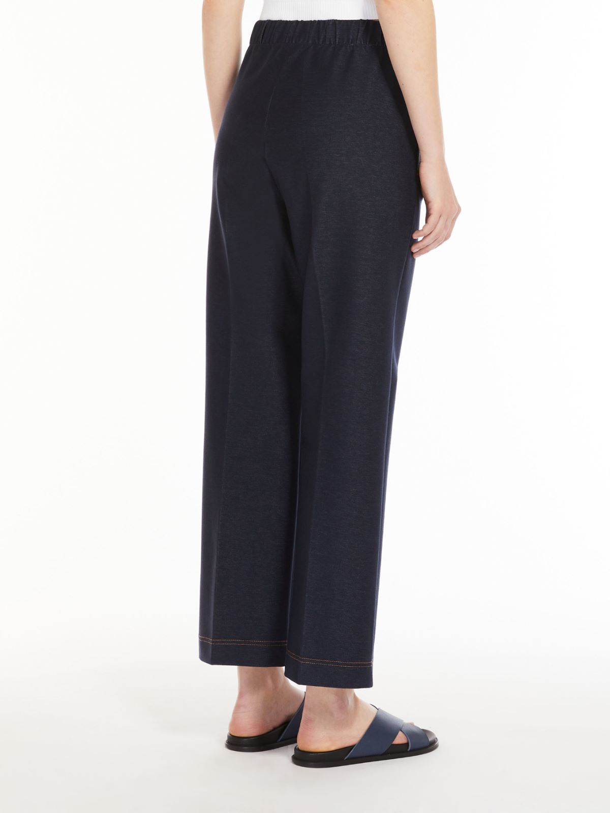 Denim-look jersey trousers