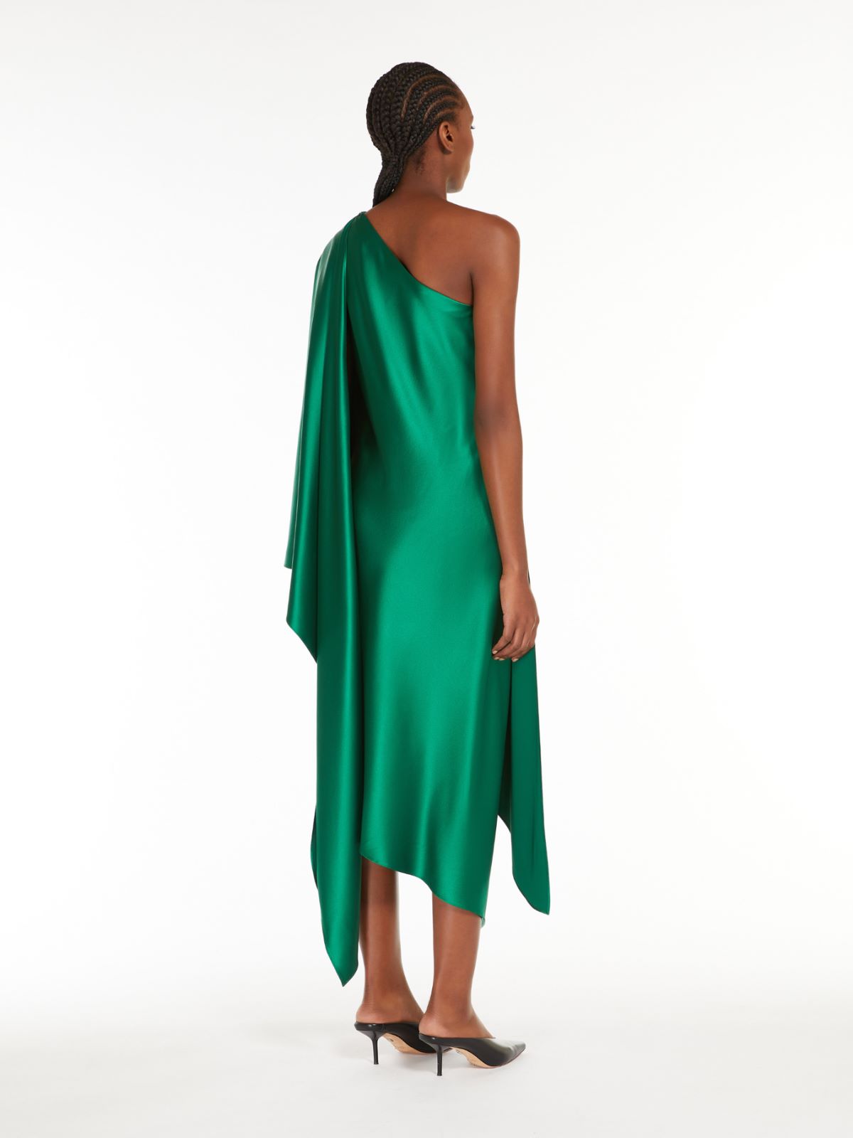 One-shoulder silk dress
