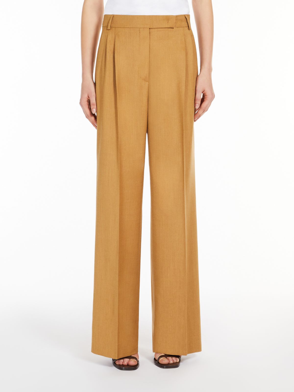 Wool, silk and mohair wide-leg trousers