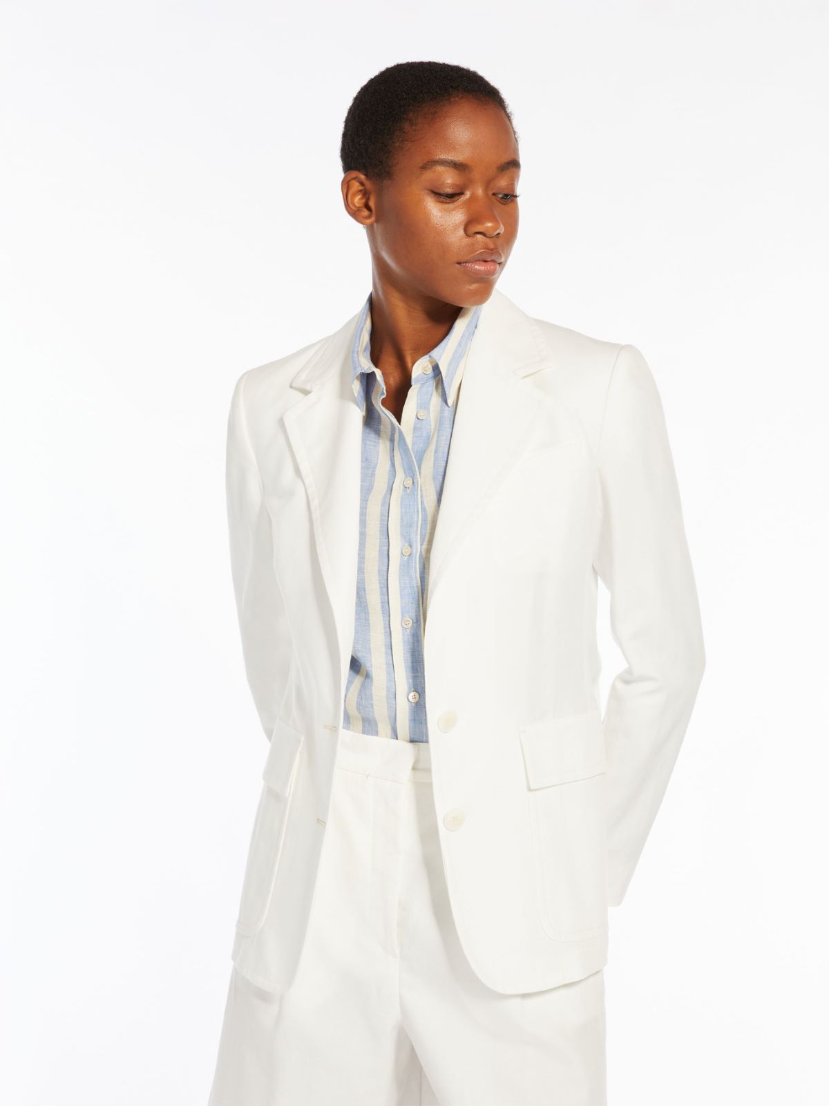 Cotton and linen canvas blazer