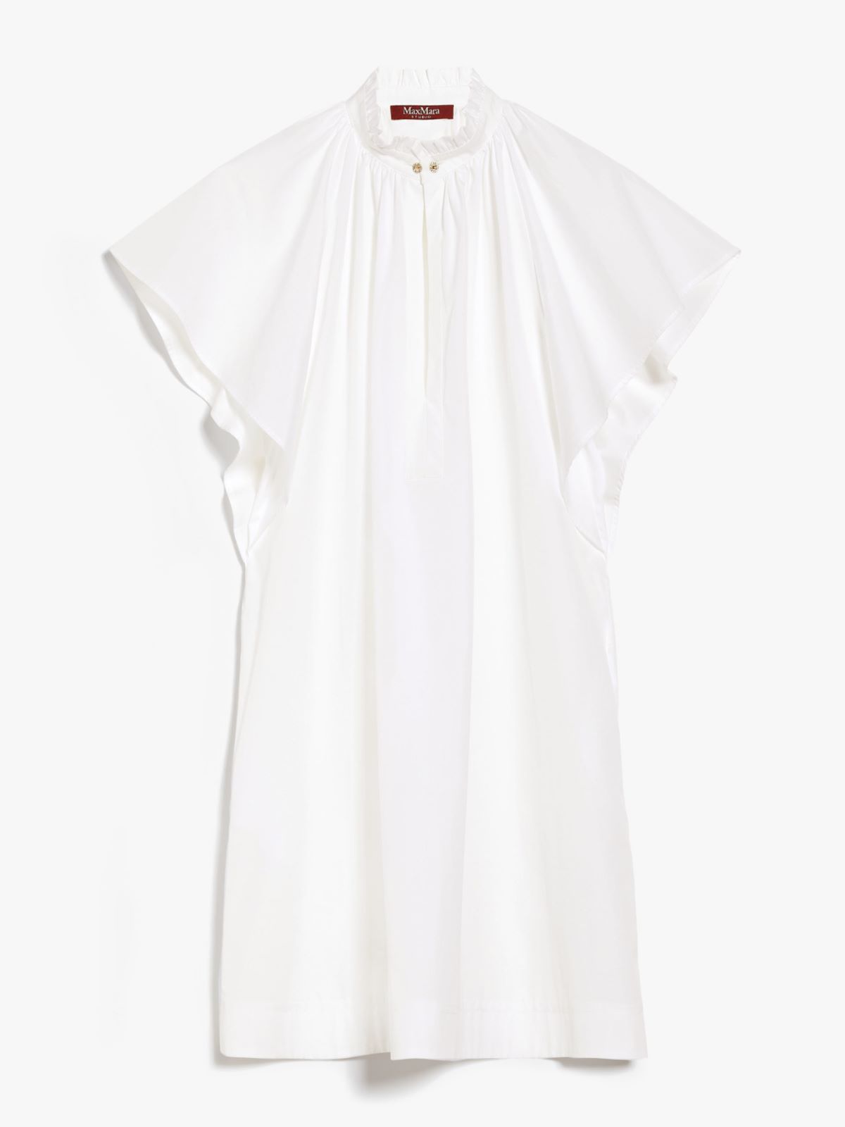 Poplin mini dress with flounce