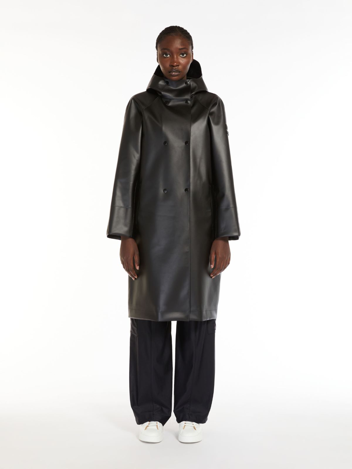 Rubber-coated technical fabric parka