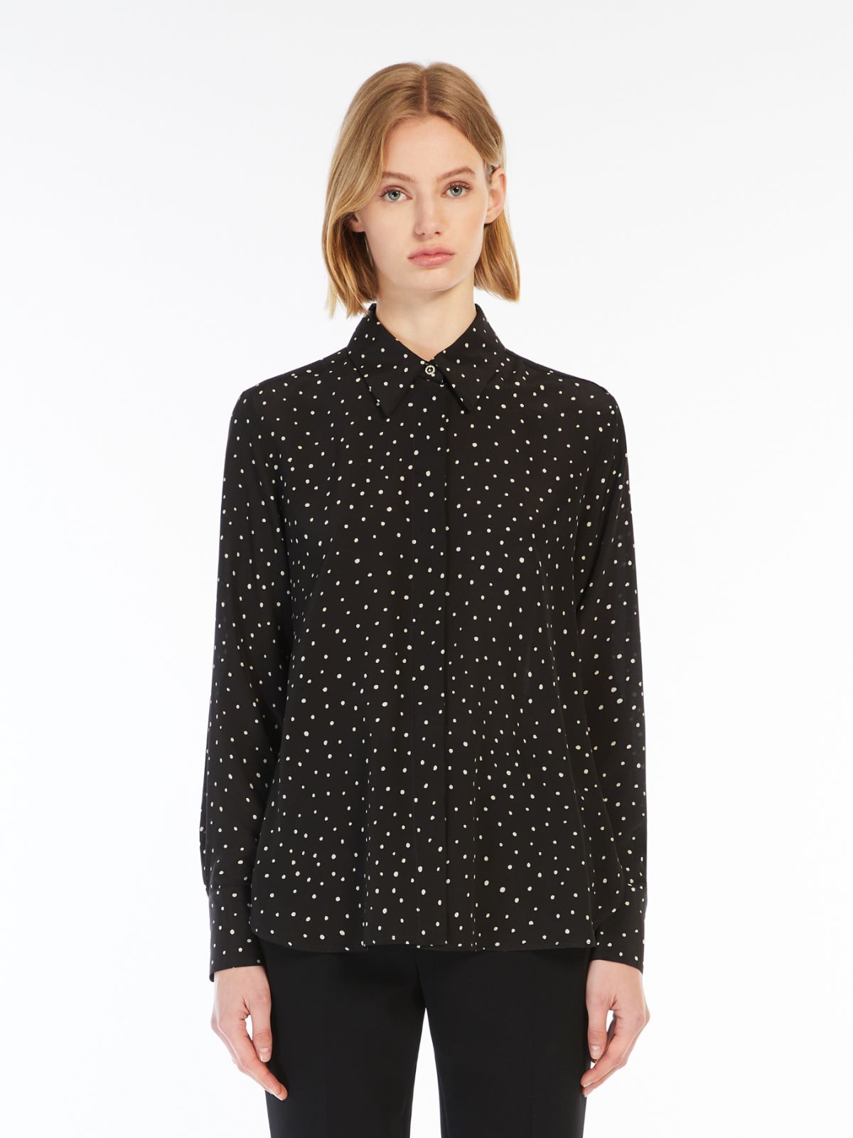 Printed crêpe de chine shirt