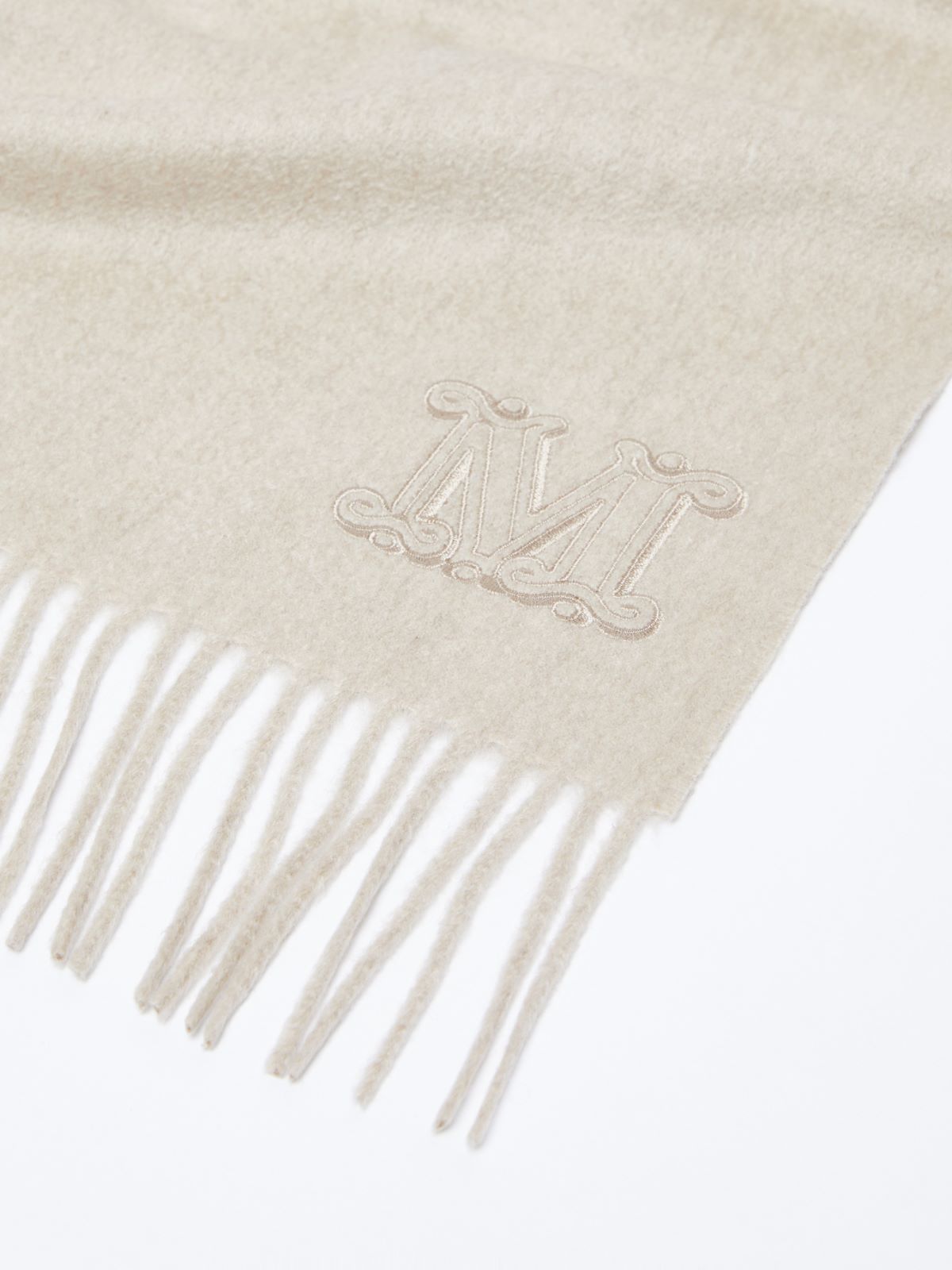 Cashmere stole with monogram embroidery