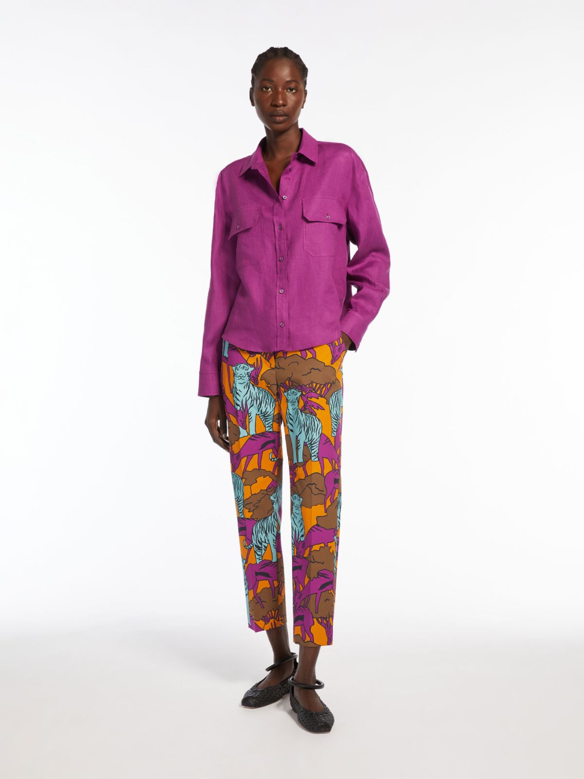 Cotton faille trousers