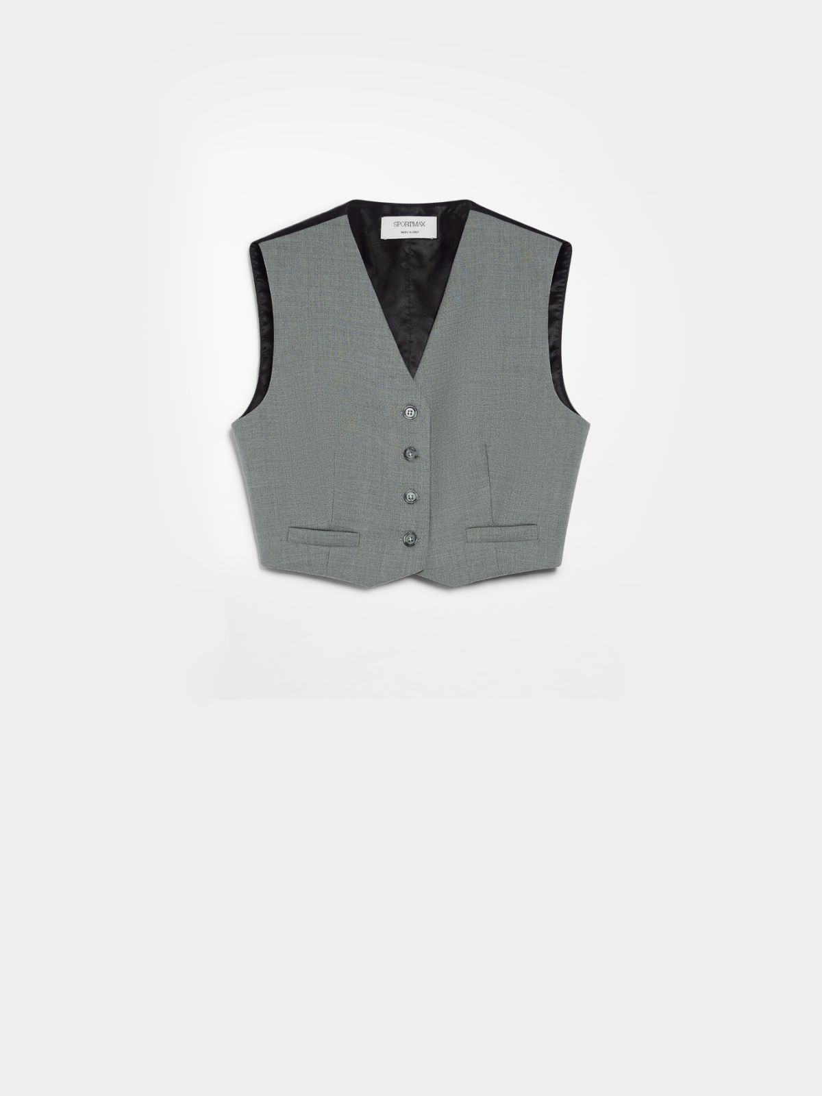 Cropped stretch wool waistcoat