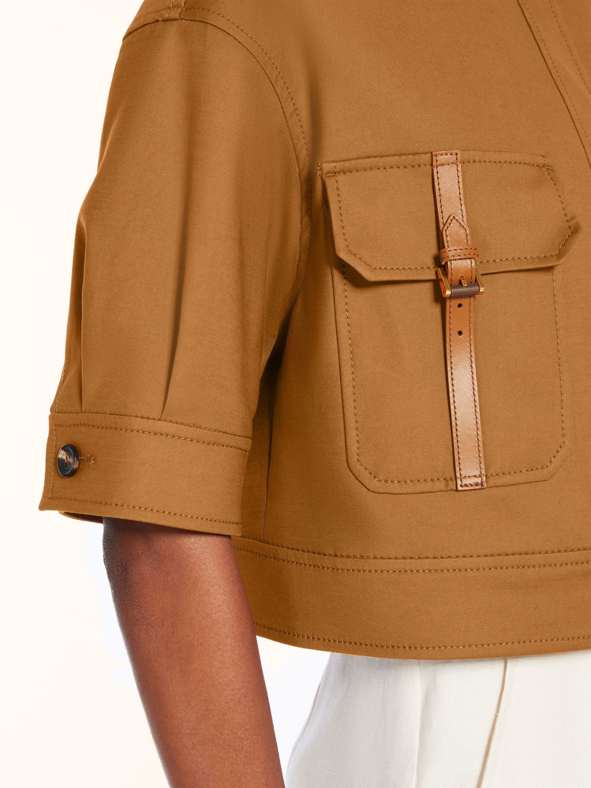 Cotton canvas cropped jacket