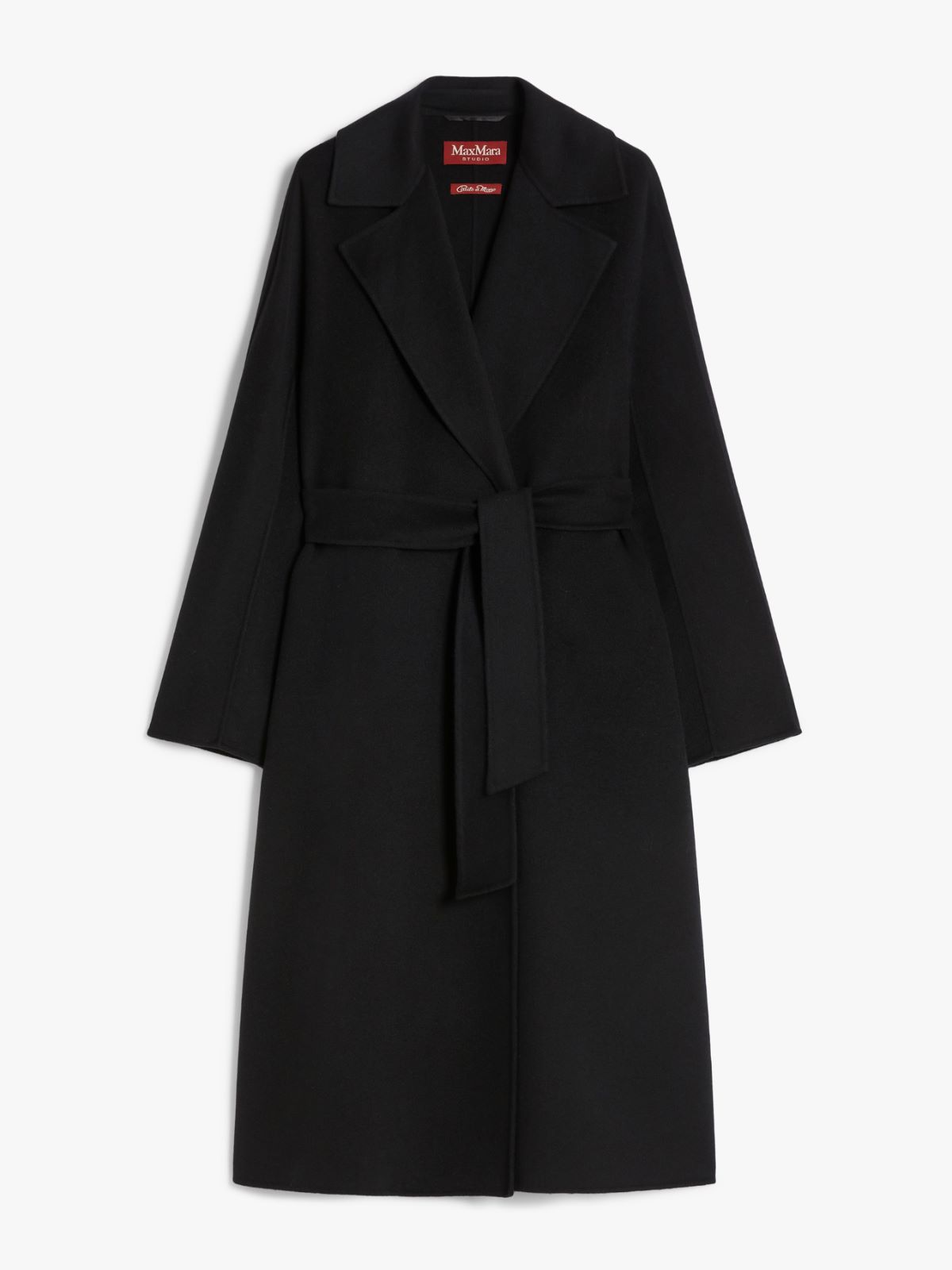 Wool, cashmere and silk wrap coat