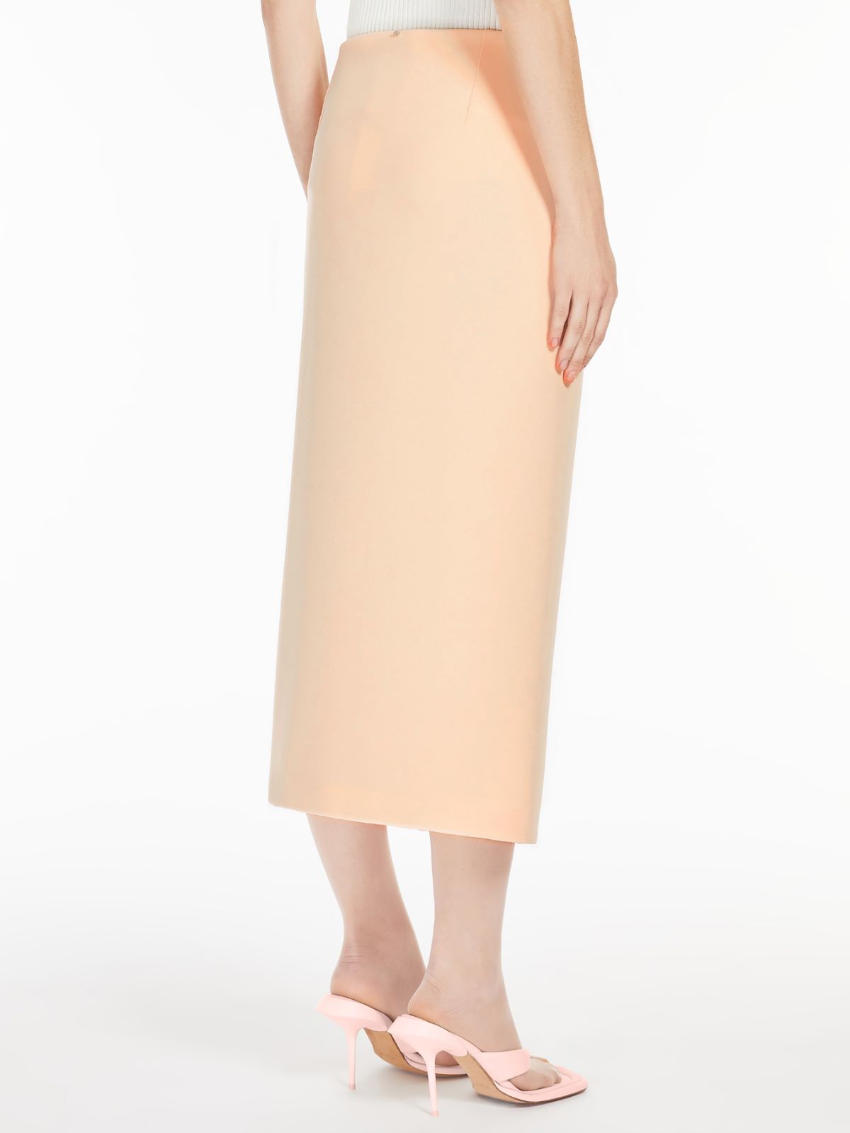 Asymmetric wrap skirt