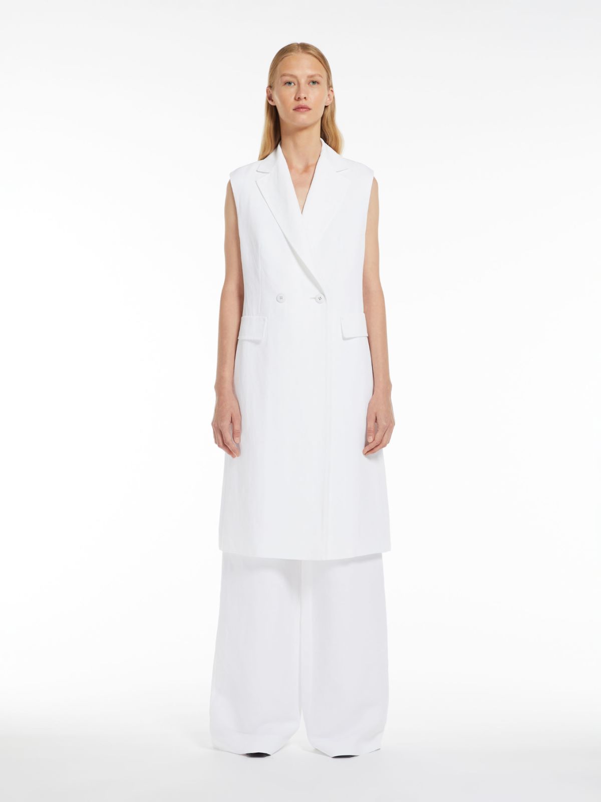 Viscose and linen waistcoat