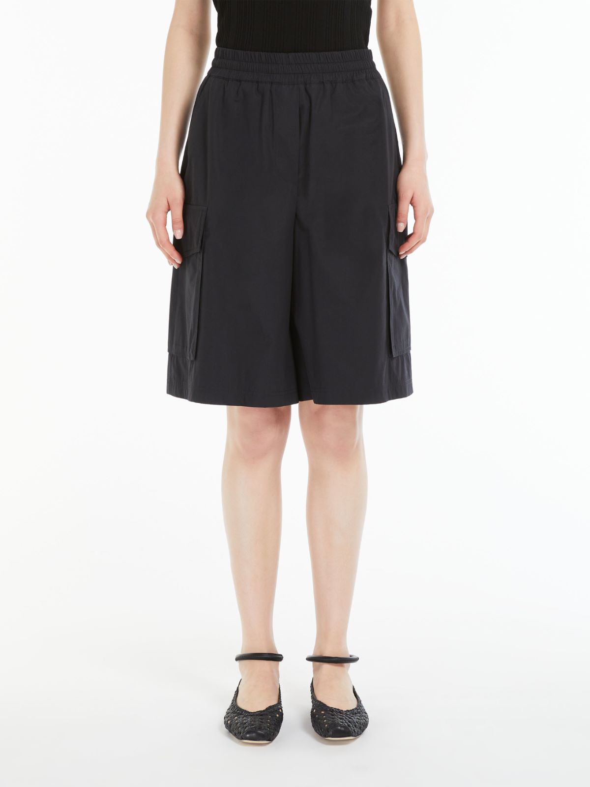 Cotton poplin Bermuda shorts