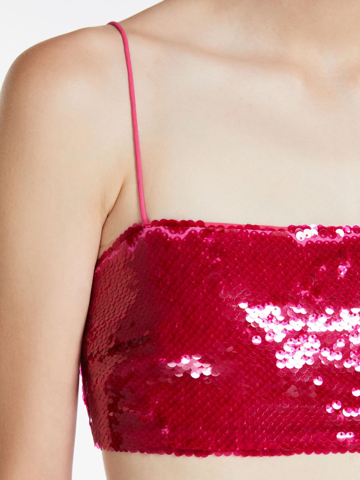 Georgette crop top with sequins