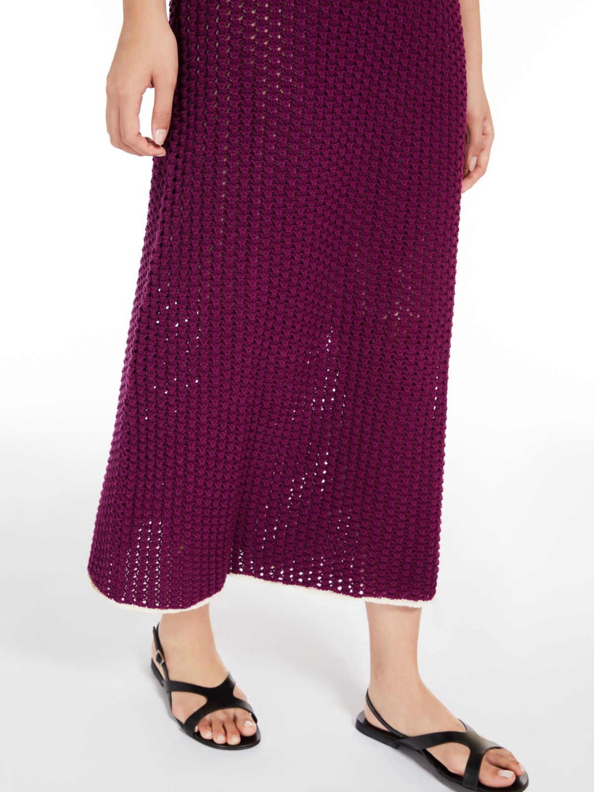 Crochet-knit cotton dress