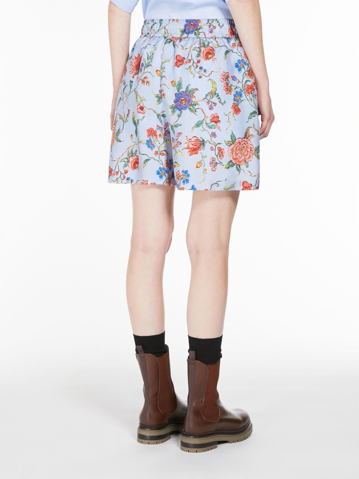 Printed twill Bermuda shorts