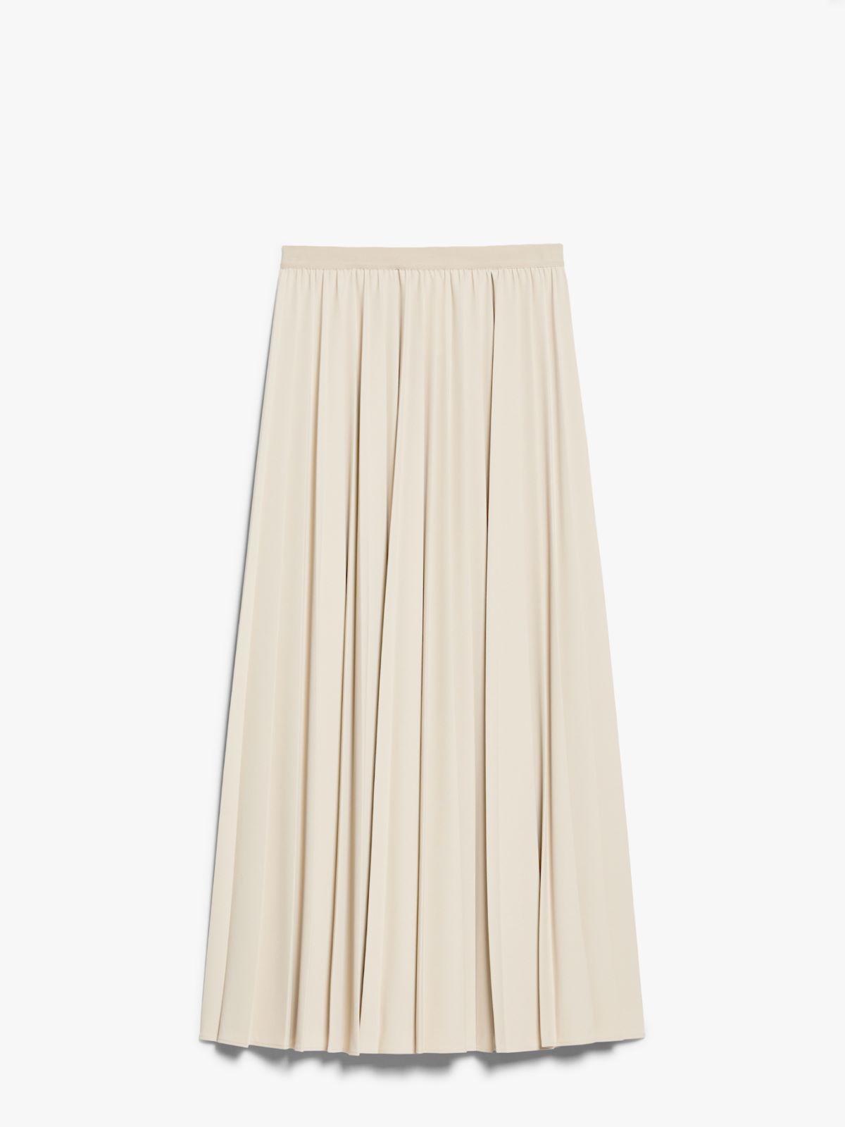 Pleated jersey long skirt