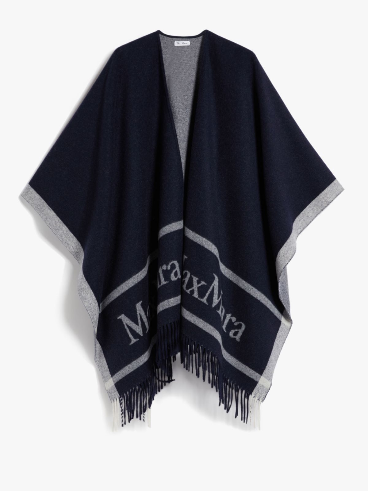 Wool cloak with fringes