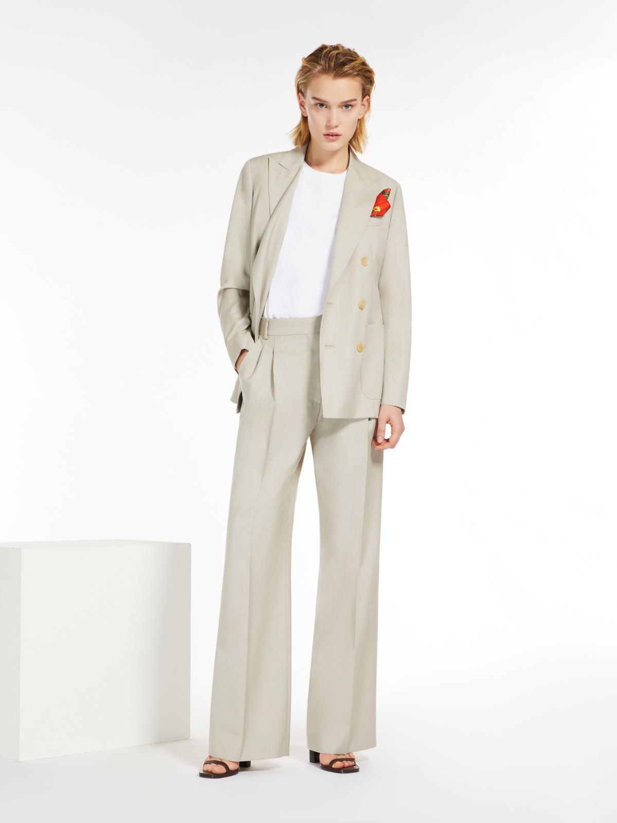 Wool, silk and mohair canvas blazer