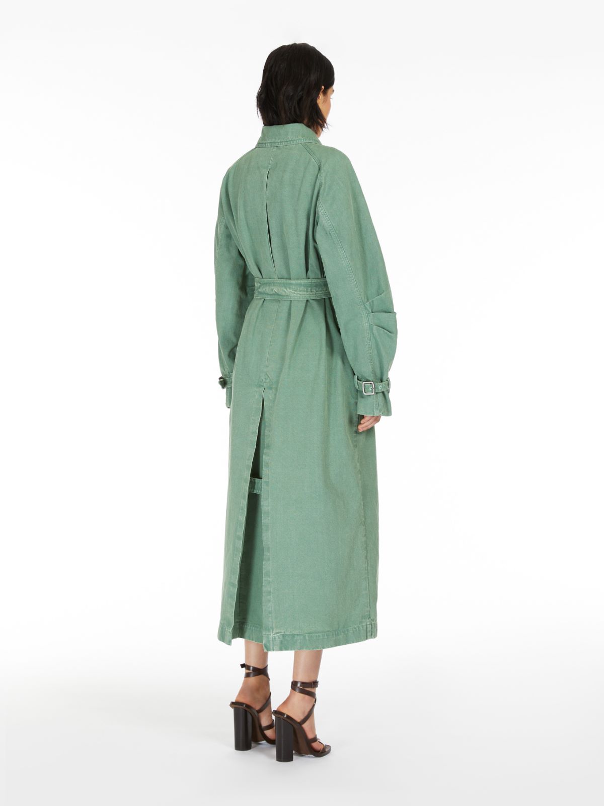 Canvas oversized trench coat