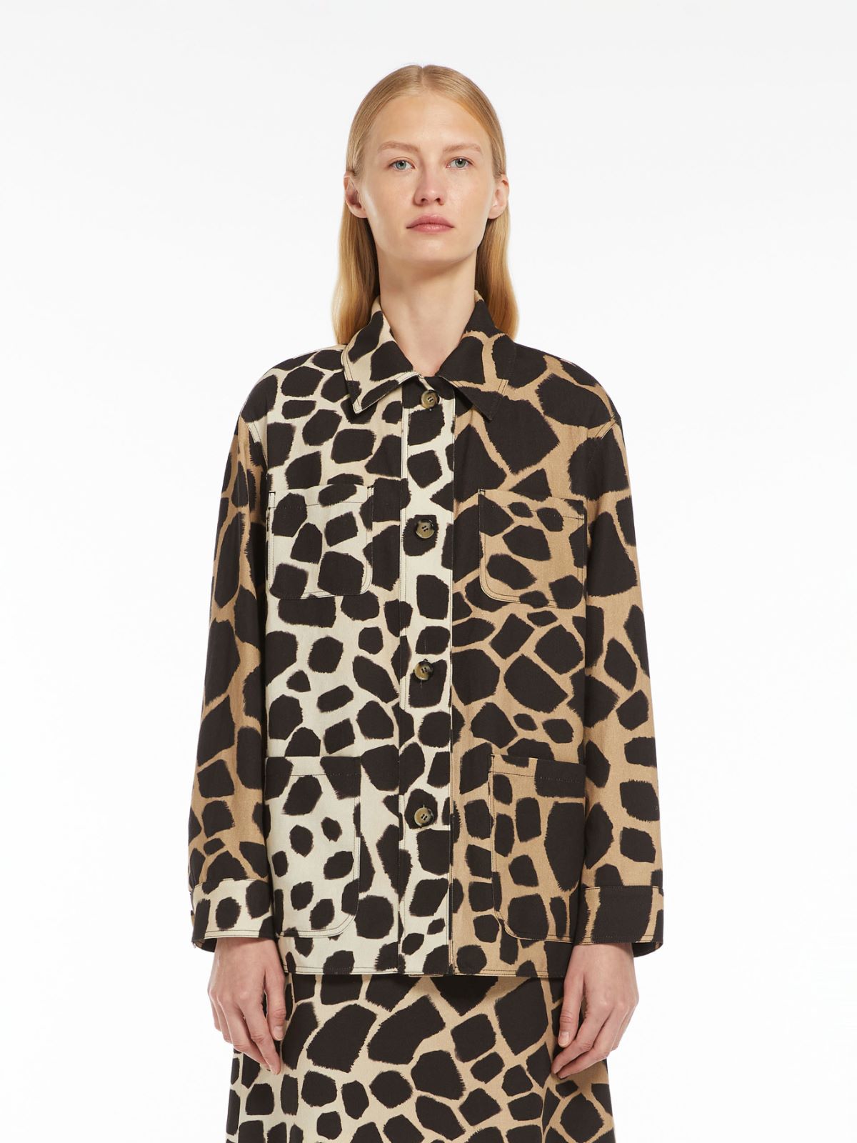 Printed linen and cotton jacket