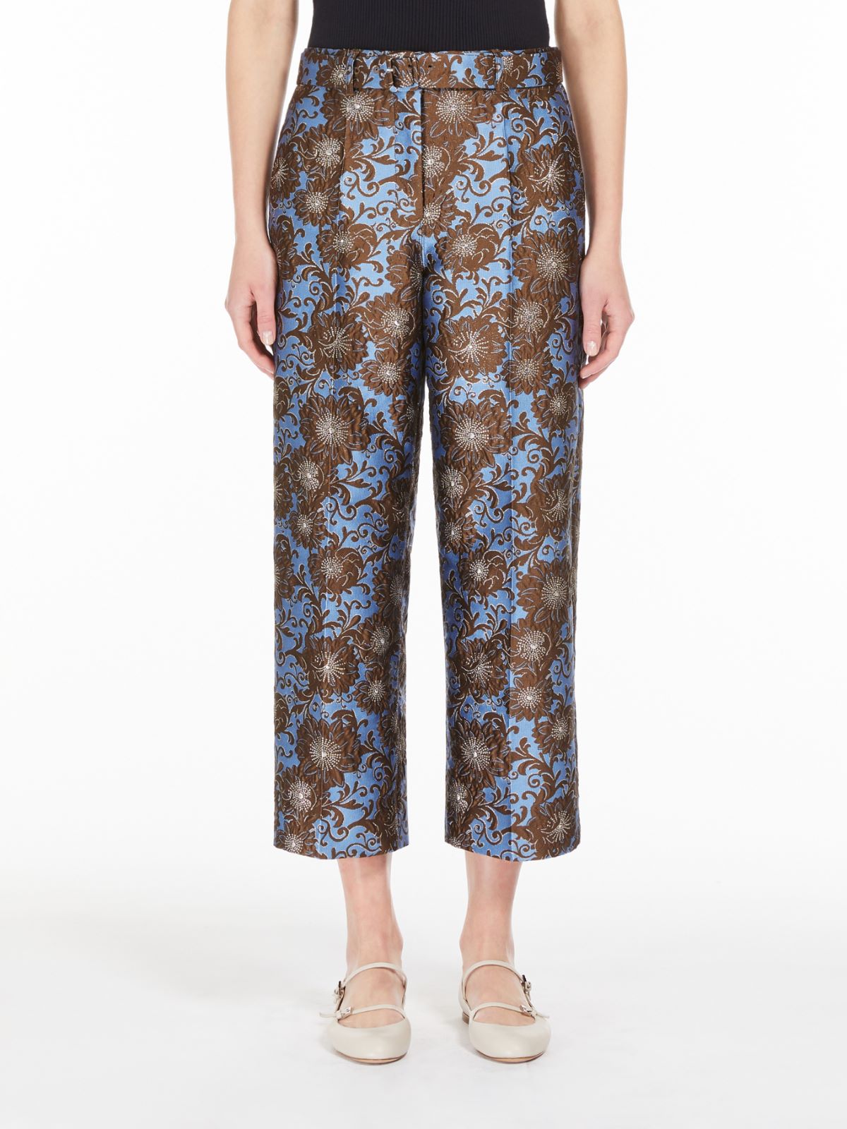 Jacquard silk trousers