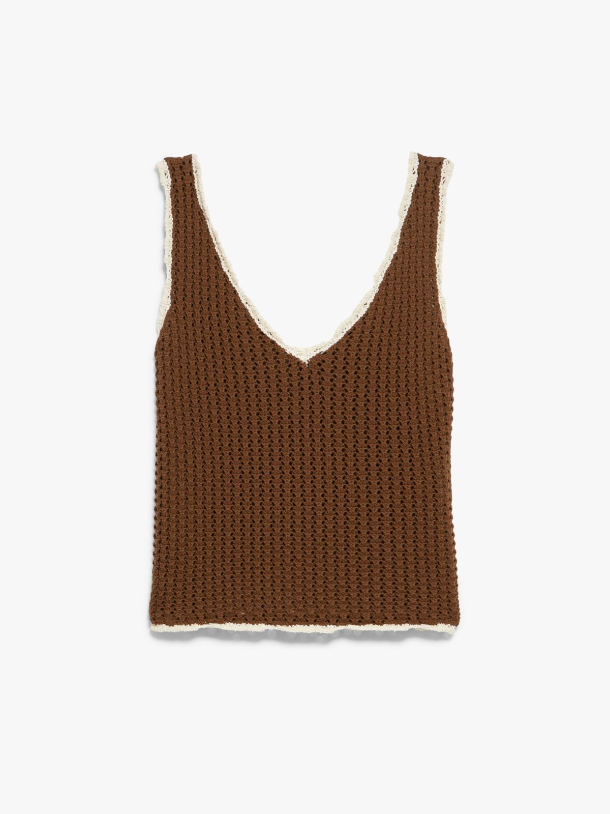 Crochet-knit cotton vest top