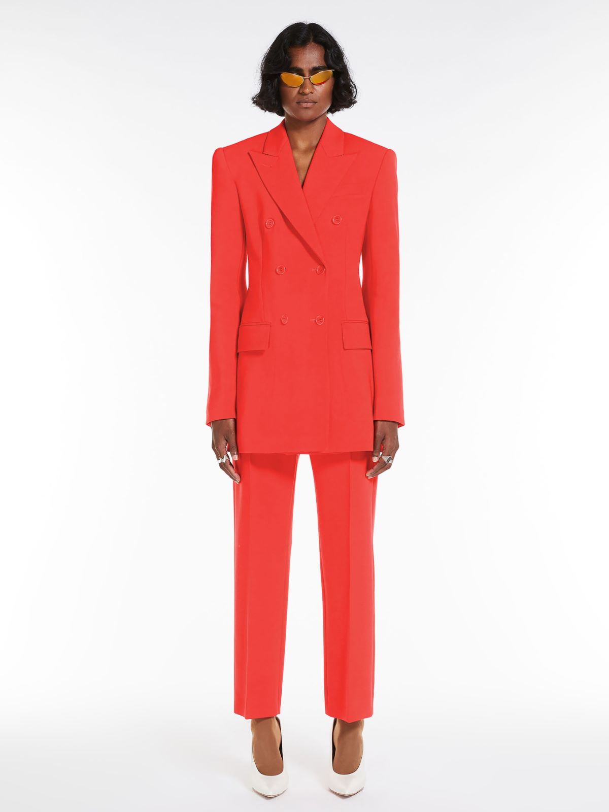 Slim-fit stretch wool trousers