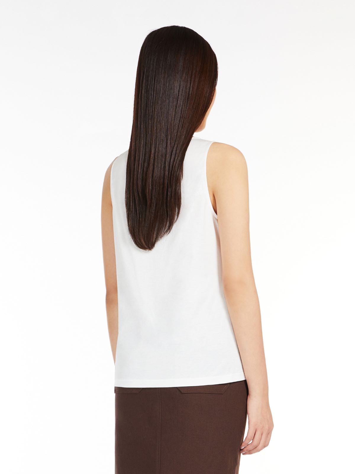 Poplin and jersey vest top