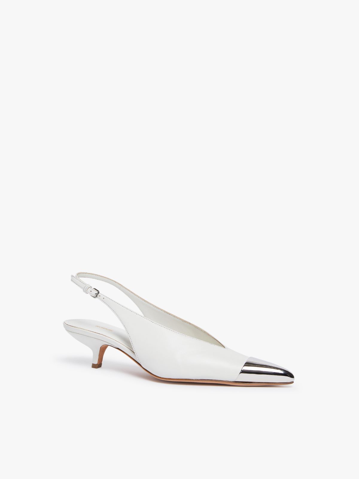 Metal-toe slingbacks