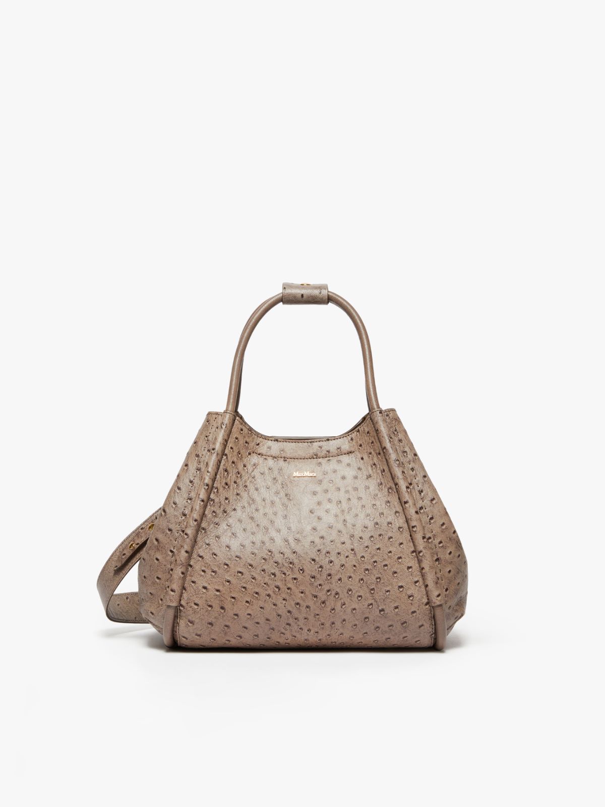 Small ostrich-print leather Marine Bag
