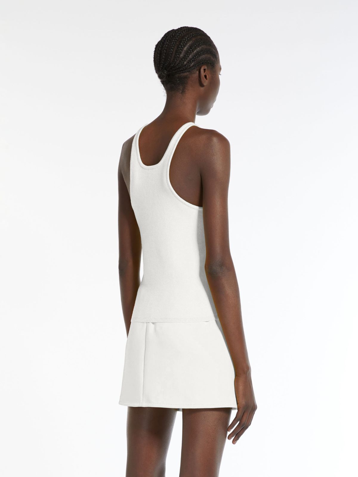 Halter neck top in vanisé wool