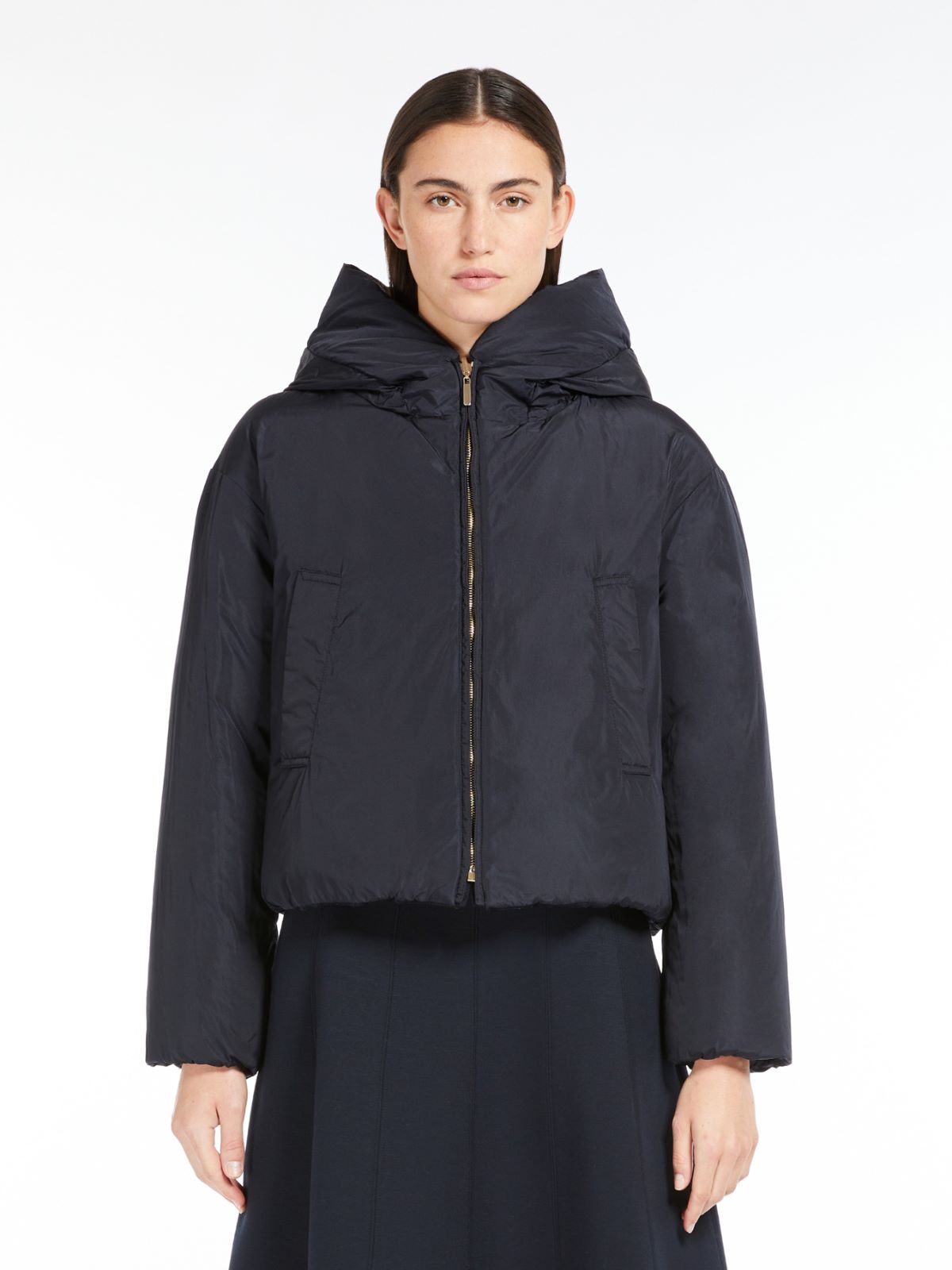 Reversible camel colour down jacket