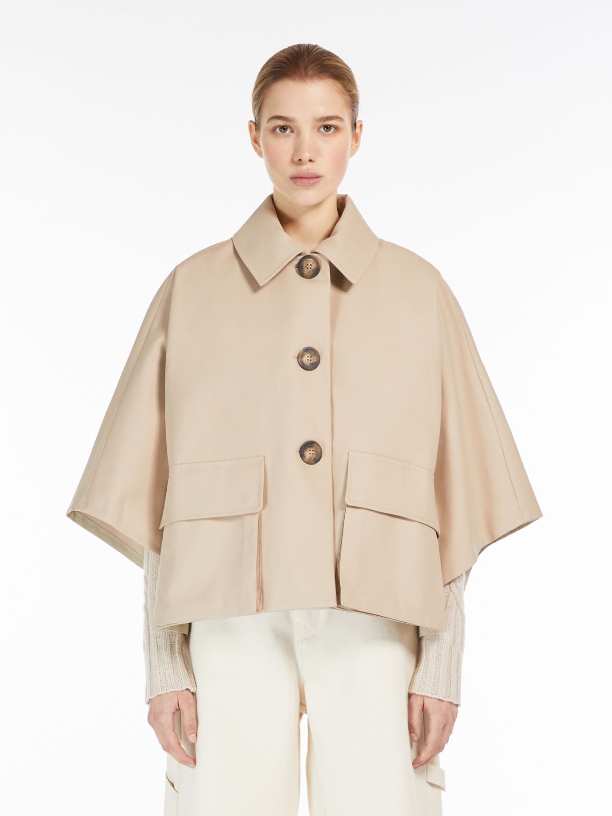 Cotton gabardine cape