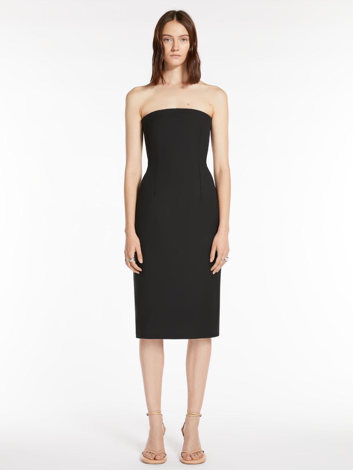 Double-faced cotton bustier dress