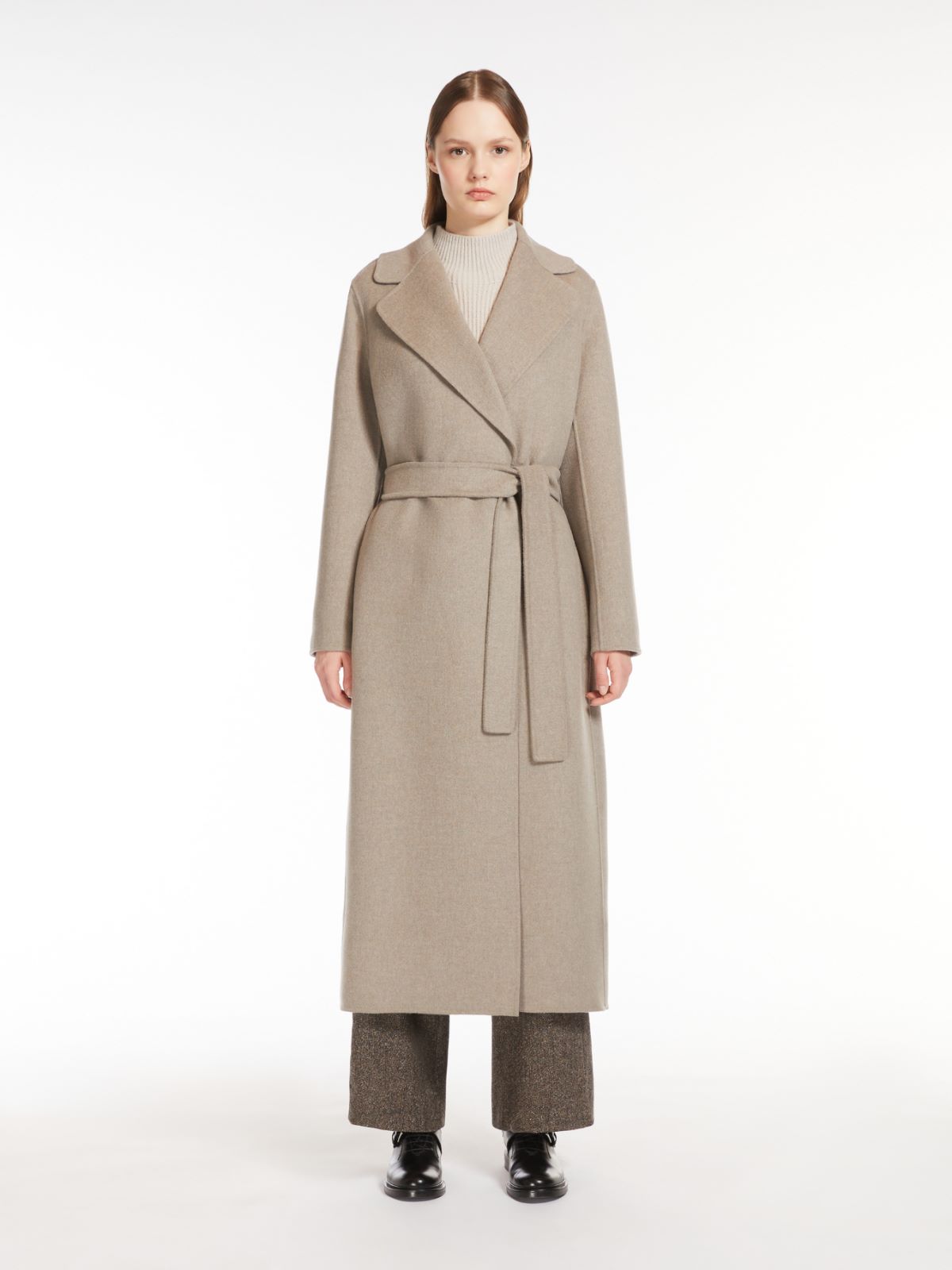 Wool coat with belt