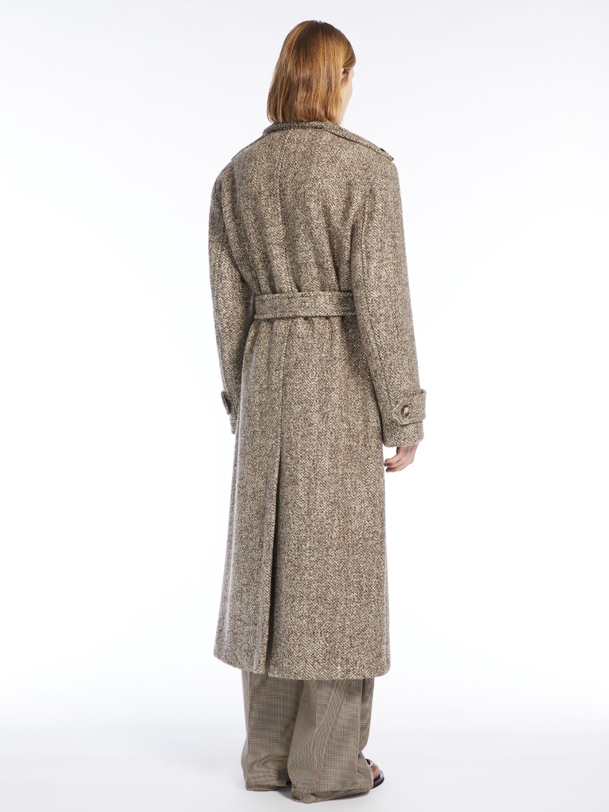 Double-breasted tweed coat