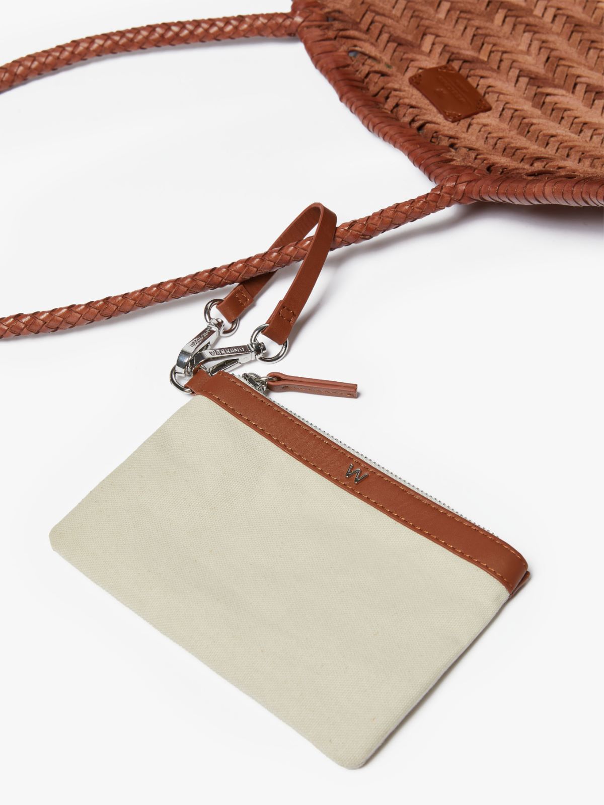 Leather shopping tote