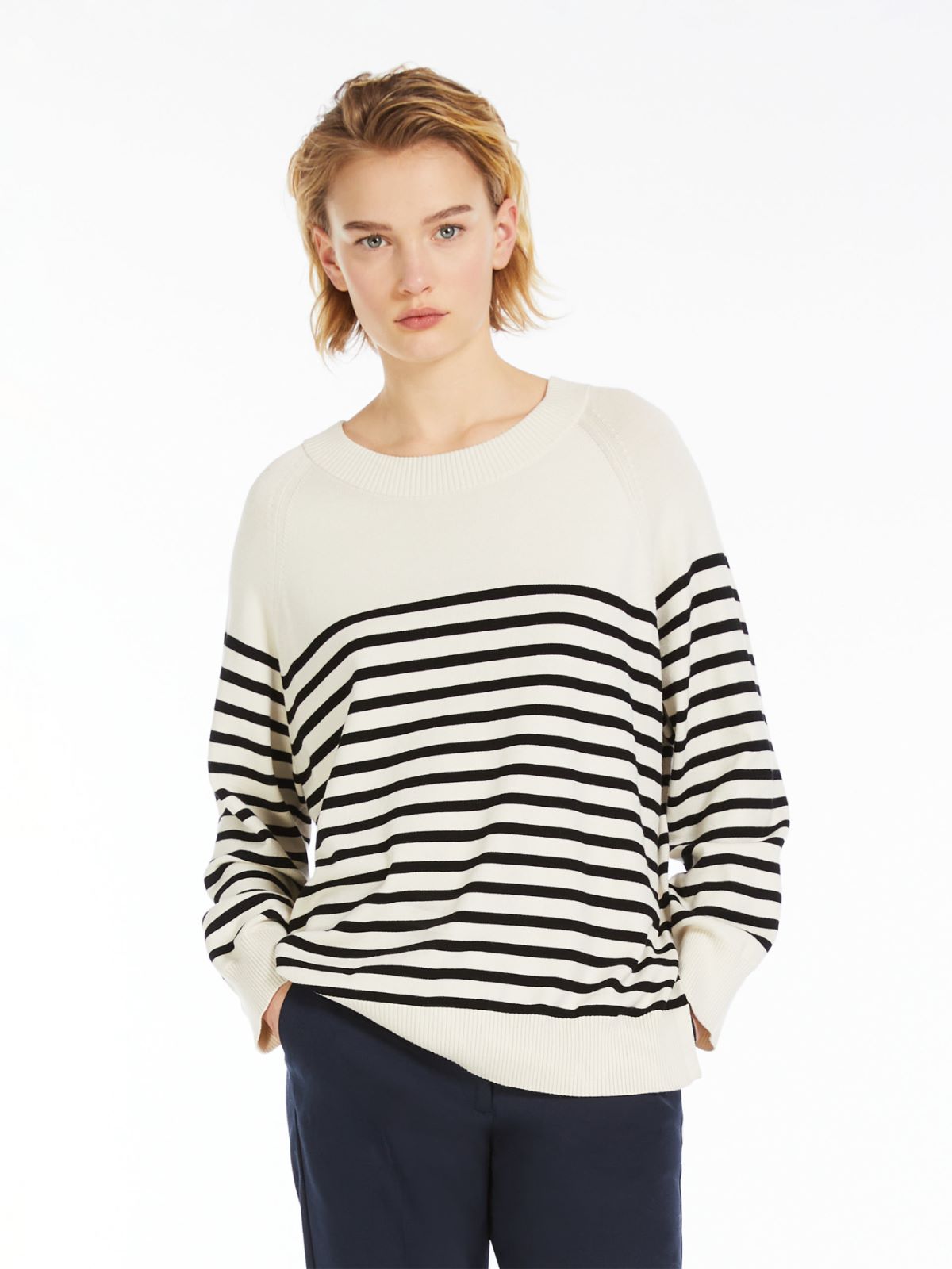 Striped viscose sweater