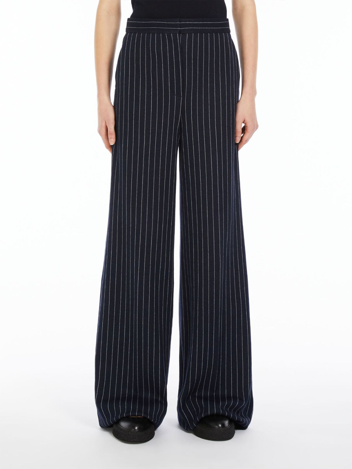 Cotton, cashmere and silk palazzo trousers