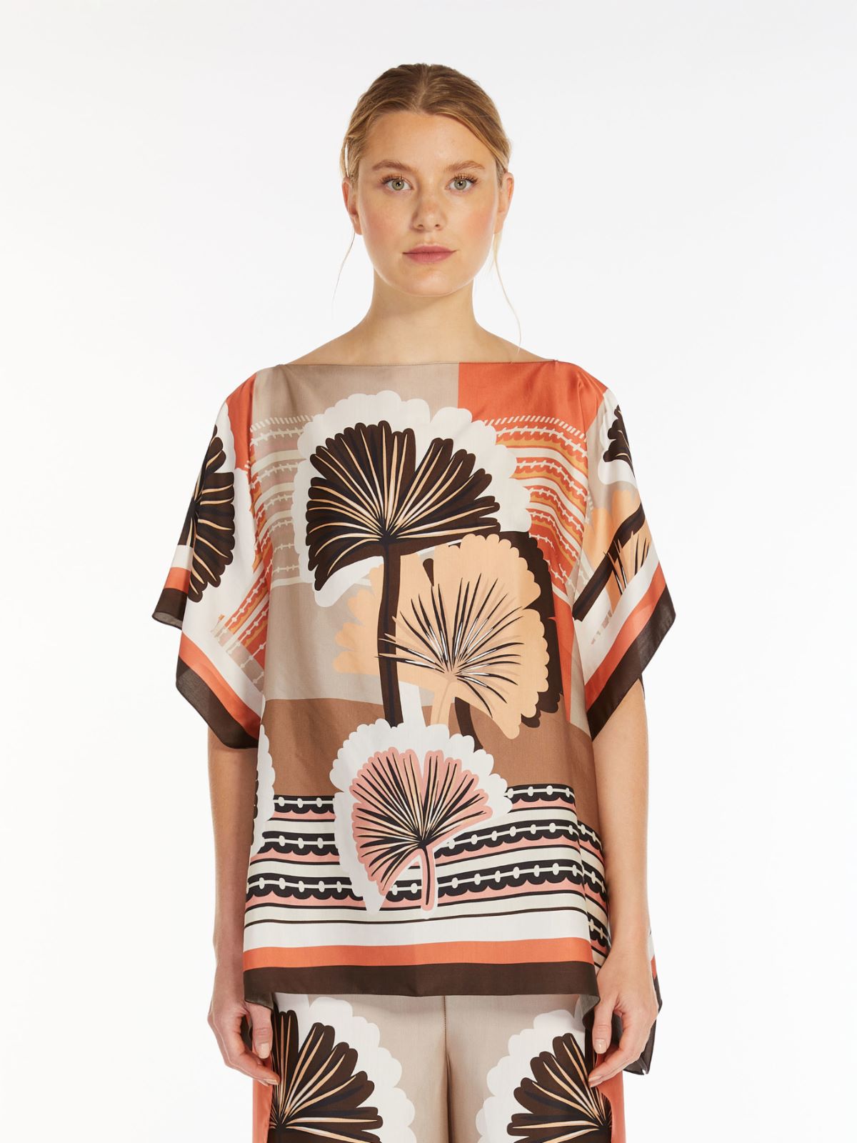 Printed satin blouse